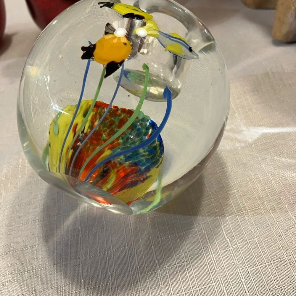 Handcrafted Glass Fish PAPERWEIGHT candle holder,Aquarium Decor.